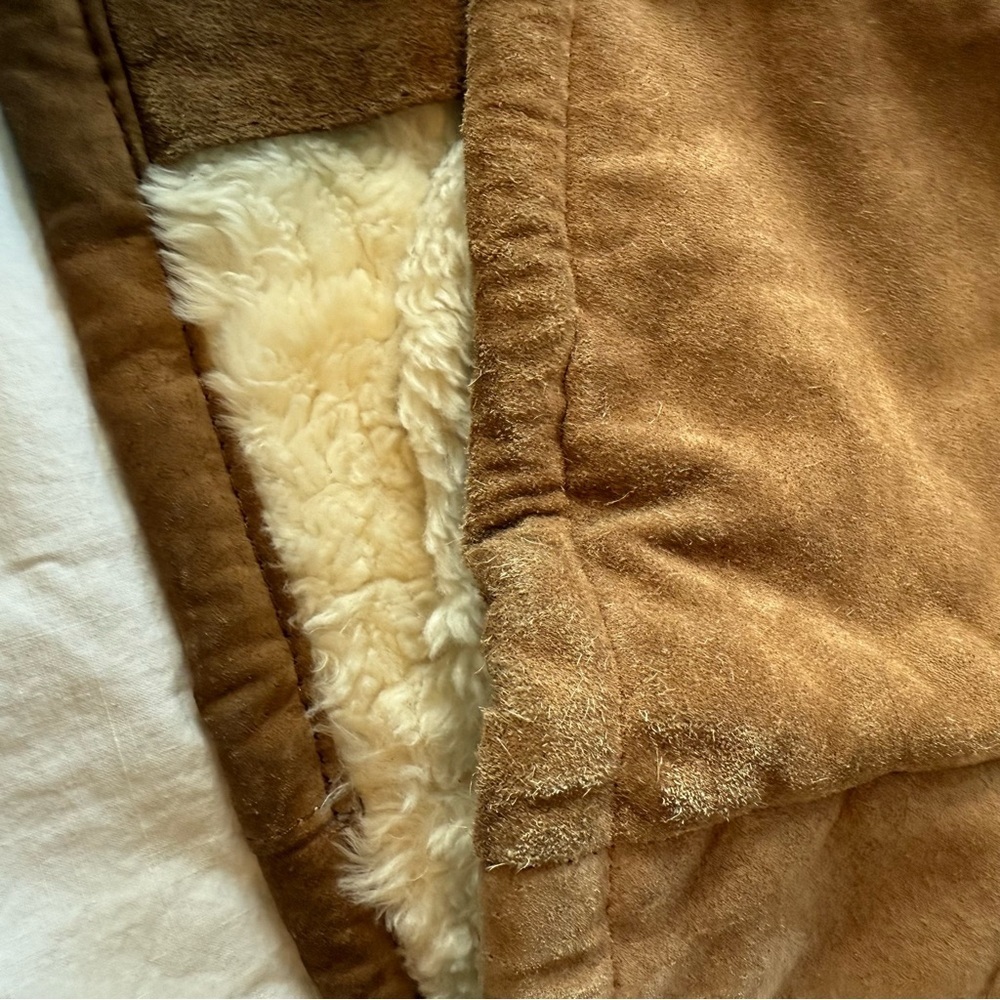 Croft & Barrow Tan Suede Jacket with Cream Collar, Size XL - Picture 12 of 13